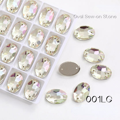 11*16/13*18/17*24mm Oval Shape K9 Glass Crystal Stones Sewing Rhinestones Buttons for Clothes Decoration