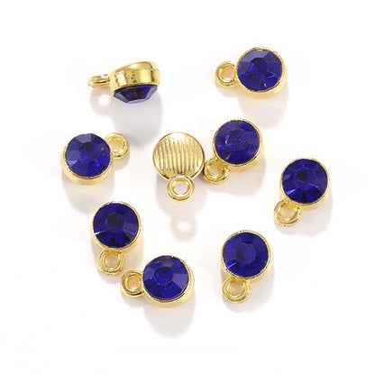 6MM Beads Pendant Shiny Crystal Diamond Glass Rhinestone  with Gold/Silver Zinc Base Necklace