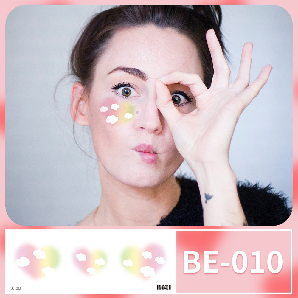 Blush makeup stickers Love Star Tattoo Sticker Cute Girl Face Sticker