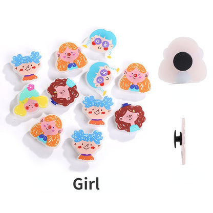 Selling Crocs Diy Accessories Cartoon Cute Girl Head Acrylic Mixed Shoes Flower Shoe Buckle Accessories