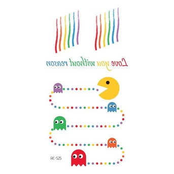 Hyuna Small Fresh Tattoo Stickers Cute Smiley Rainbow Lines Waterproof Tattoo Stickers Instagram Style