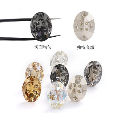 Starfall series high-end k9 quality, oval glass diamond, exquisite mobile phone case, clothing accessories, nail art DIY accessories
