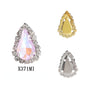 Water Drop Shape 6*10mm/8*13mm Sew on Rhinestone with Golden/Silver Bottom Shiny Crystal for Garments