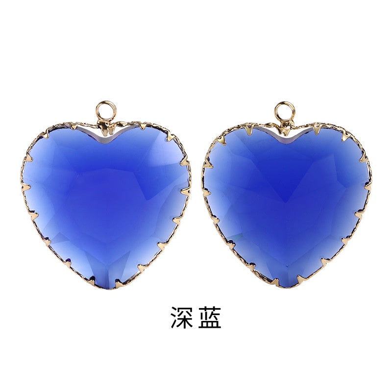 Fashion Transparent Love Heart Crystal Pendant for Earring Necklace Diy Making