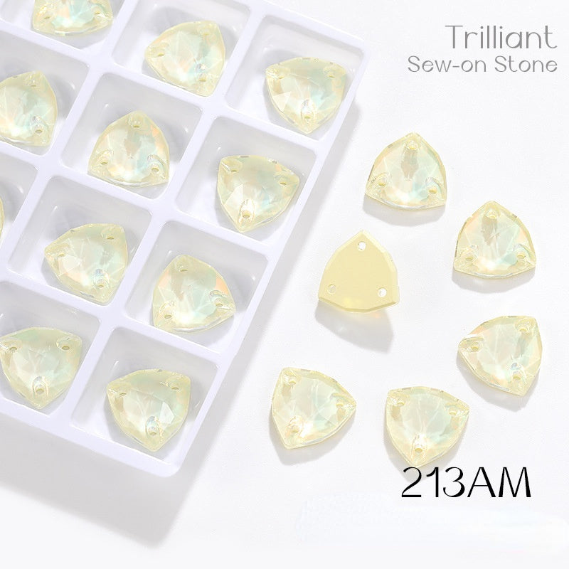Fat Triangle Mocha Series Garment Sew on Rhinestone Glass Crystal Button for Clothing Jewelry Making