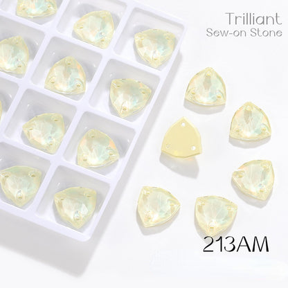 Fat Triangle Mocha Series Garment Sew on Rhinestone Glass Crystal Button for Clothing Jewelry Making