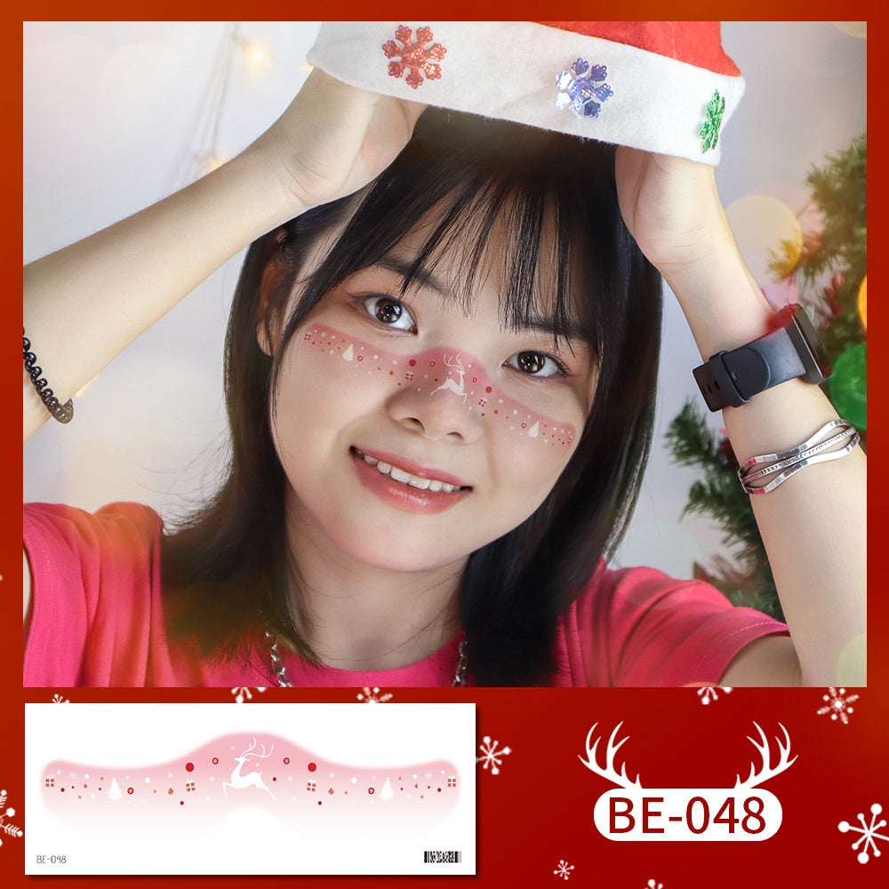 Face Sticker Kids Girls Christmas Sticker Masquerade Makeup Waterproof Tattoo Stickers