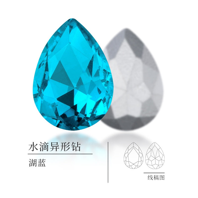 TonyBead 6 * 8mm water drop shape 100 pcs, manufacturer wholesale glass material water drop crystal rhinestone mobile phone sticker diamond DIY accessories hair accessories handmade material glass diamond beads
