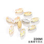 Horseeye 6*12mm/7*15mm Leaf Shape Mocha Fluorescent Quadangle Claw Rhinestone Diy Jewelry Material