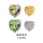 10PCS Heart Shape Buttons Glass Claw Crystal Around Edge Hand Sewn Rhinestone Diy Jewelry Accessories