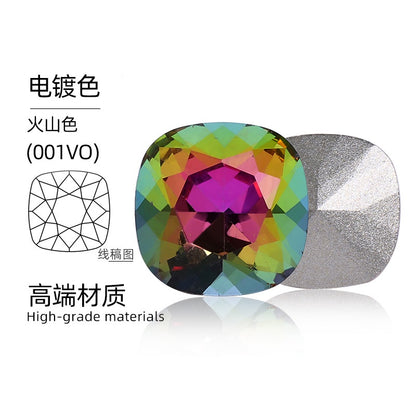 12mm Tip Bottom Special Shape Fat Square Crystal Diamond Tip Bottom Special Shape Glass Diamond Diy Jewelry Accessories Materials