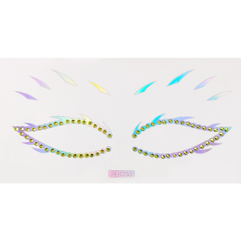 Laser Eye Patch Pearl Rhinestones Eye Acrylic Face Diamond Patch Paper