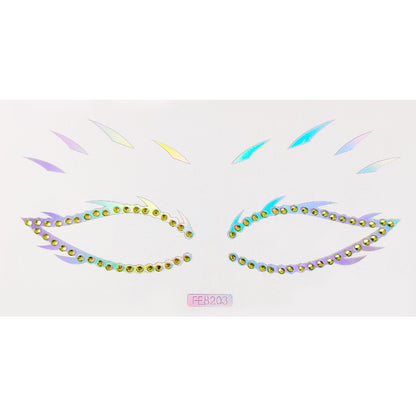 Laser Eye Patch Pearl Rhinestones Eye Acrylic Face Diamond Patch Paper