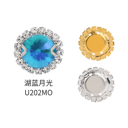 8/10mm Crystal Buckle Golden/ Wihte K Claws Edge Hand-stitched DIY Jewelry Shoe Accessories