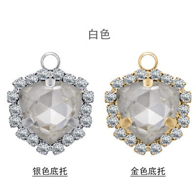 Fat Triangle Diy Necklace Earrings Accessories Pendant Crystal Glass Claw Rhinestone