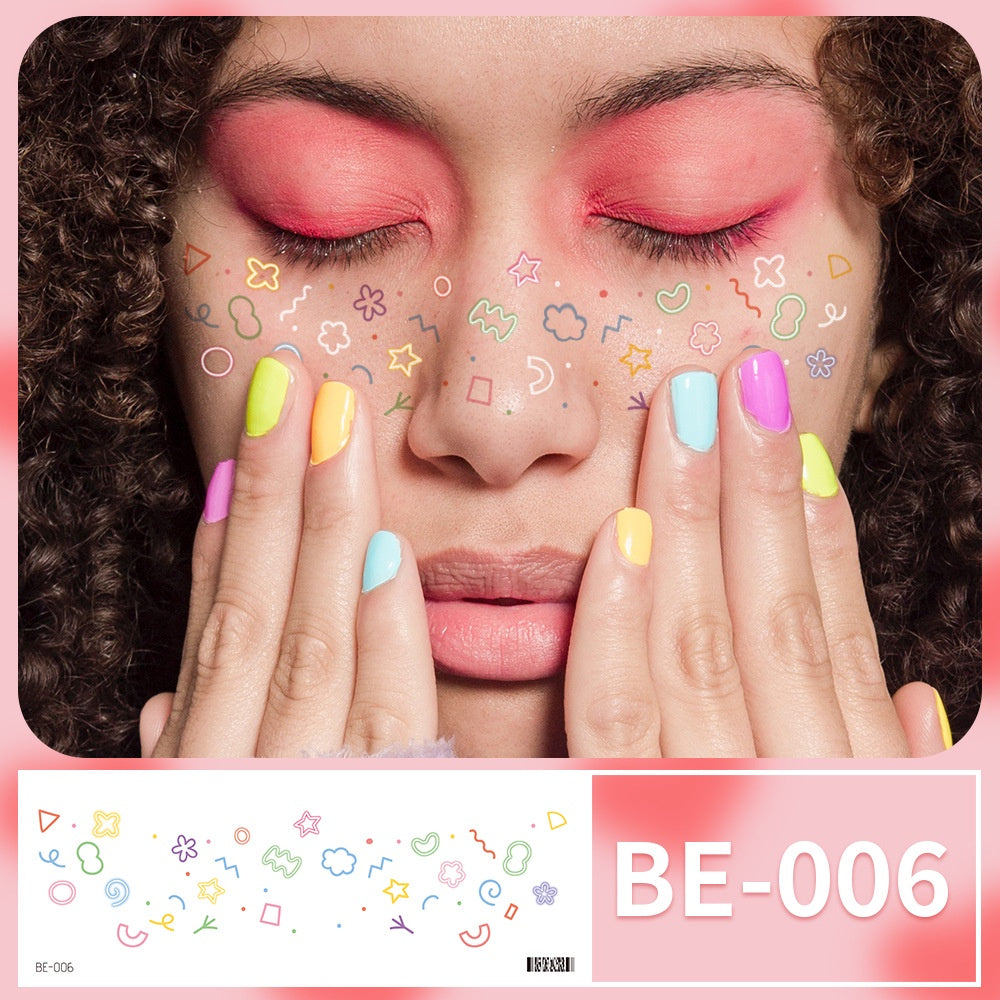 Blush makeup stickers Love Star Tattoo Sticker Cute Girl Face Sticker