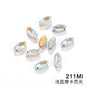Horseeye 6*12mm/7*15mm Leaf Shape Mocha Fluorescent Quadangle Claw Rhinestone Diy Jewelry Material