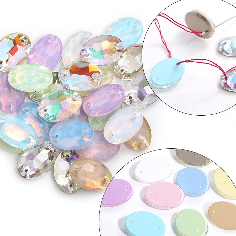 11*16/13*18/17*24mm Oval Shape K9 Glass Crystal Stones Sewing Rhinestones Buttons for Clothes Decoration