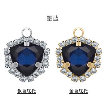 Fat Triangle Diy Necklace Earrings Accessories Pendant Crystal Glass Claw Rhinestone