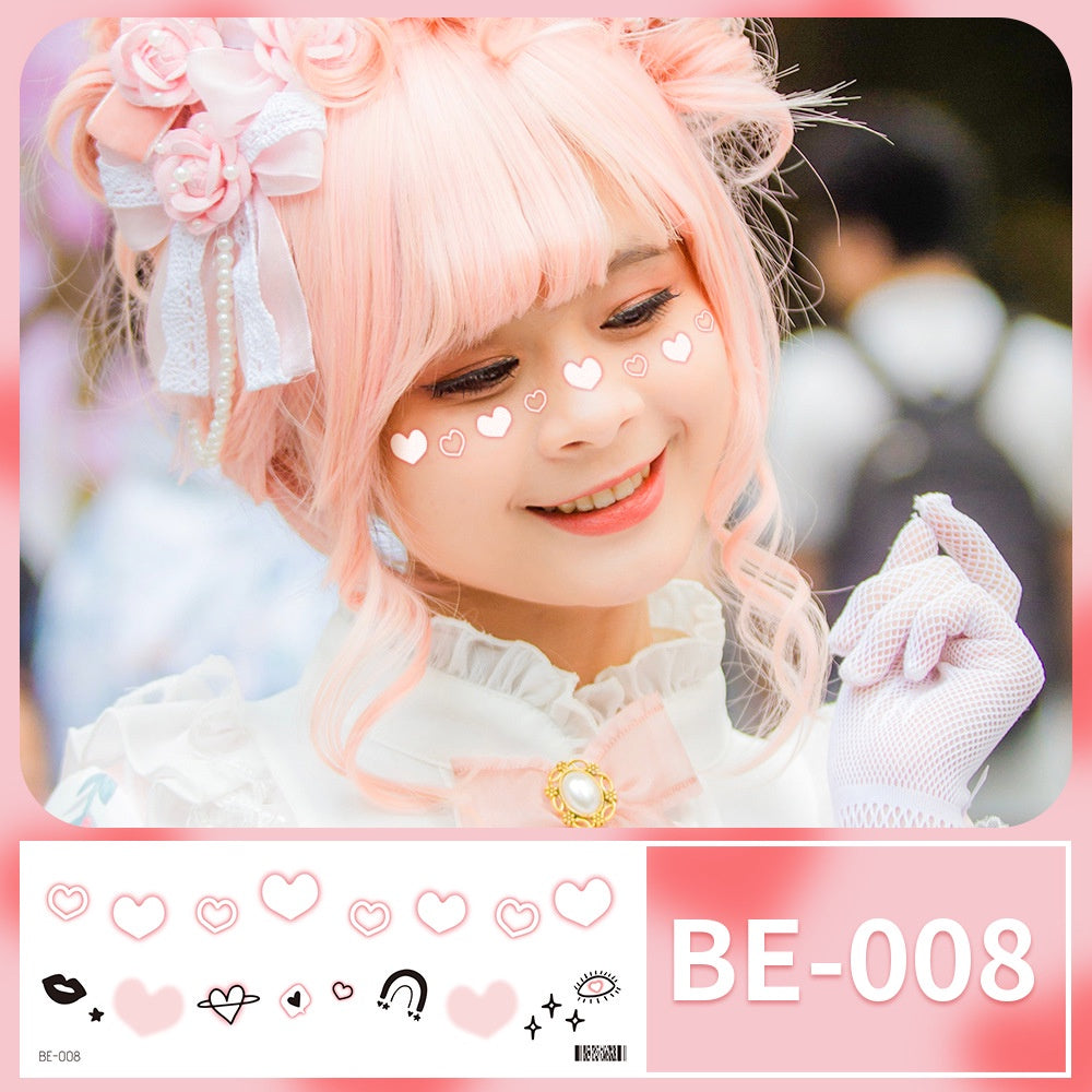 Blush makeup stickers Love Star Tattoo Sticker Cute Girl Face Sticker