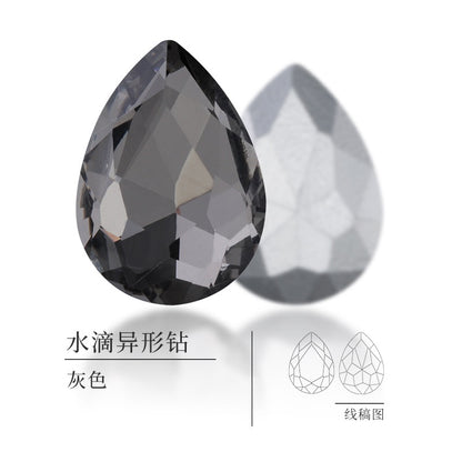 TonyBead 6 * 8mm water drop shape 100 pcs, manufacturer wholesale glass material water drop crystal rhinestone mobile phone sticker diamond DIY accessories hair accessories handmade material glass diamond beads