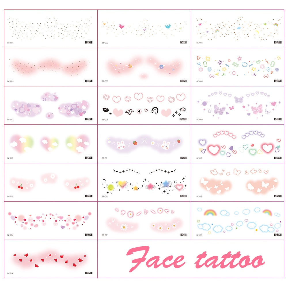 Blush makeup stickers Love Star Tattoo Sticker Cute Girl Face Sticker