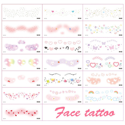 Blush makeup stickers Love Star Tattoo Sticker Cute Girl Face Sticker