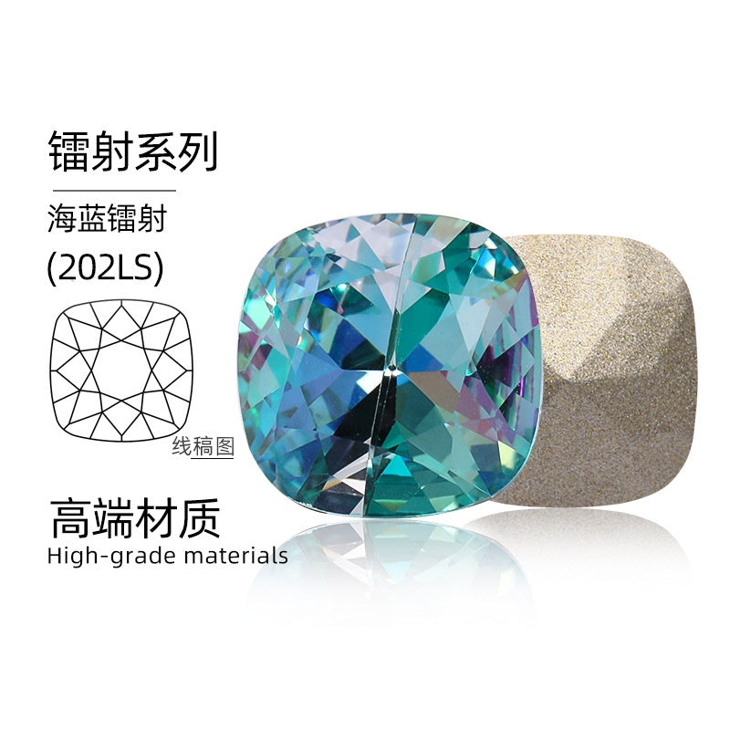 12mm Tip Bottom Special Shape Fat Square Crystal Diamond Tip Bottom Special Shape Glass Diamond Diy Jewelry Accessories Materials