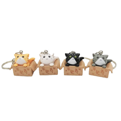 Funny Cute Cat Soft PVC Keychains 3D Cartoon Animal Pendant Kawaii Keychain