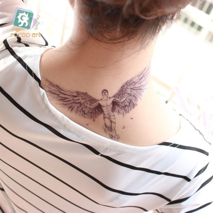 Cool Tattoo with Wings Personality Fashion Fallen Angel Arm Tattoo with Waterproof Tattoo Stickers