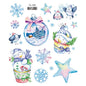 Face Stickers Christmas Cute Stickers Waterproof Children's Cartoon Glitter Snowflake Santa Claus