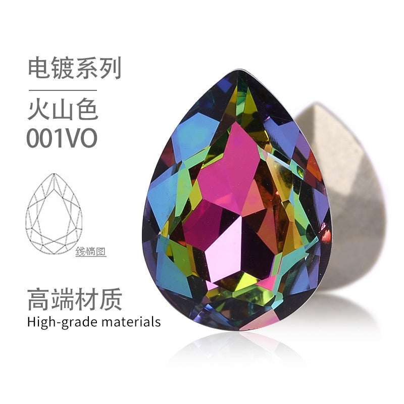 High-end Water Drop High Top Rhinestones Unusual Rhinestones Diy Jewelry Accessories Tip Bottom Diamond Nail Nail Sticker Diamond Materials