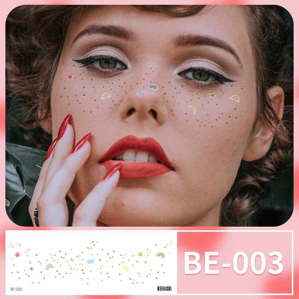 Blush makeup stickers Love Star Tattoo Sticker Cute Girl Face Sticker