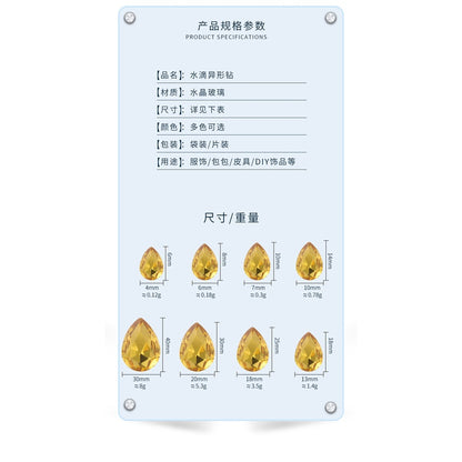 Manufacturer wholesale, glass material water drop crystal rhinestone mobile phone sticker diamond DIY accessories hair accessories handmade material glass diamond beads