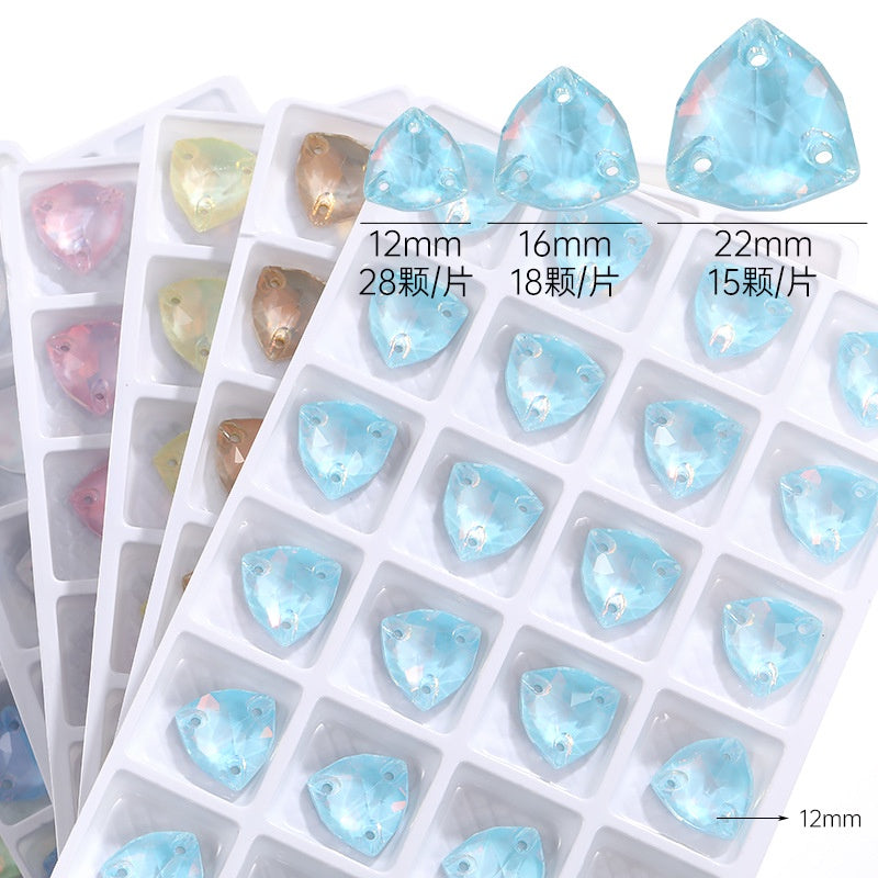 Fat Triangle Mocha Series Garment Sew on Rhinestone Glass Crystal Button for Clothing Jewelry Making