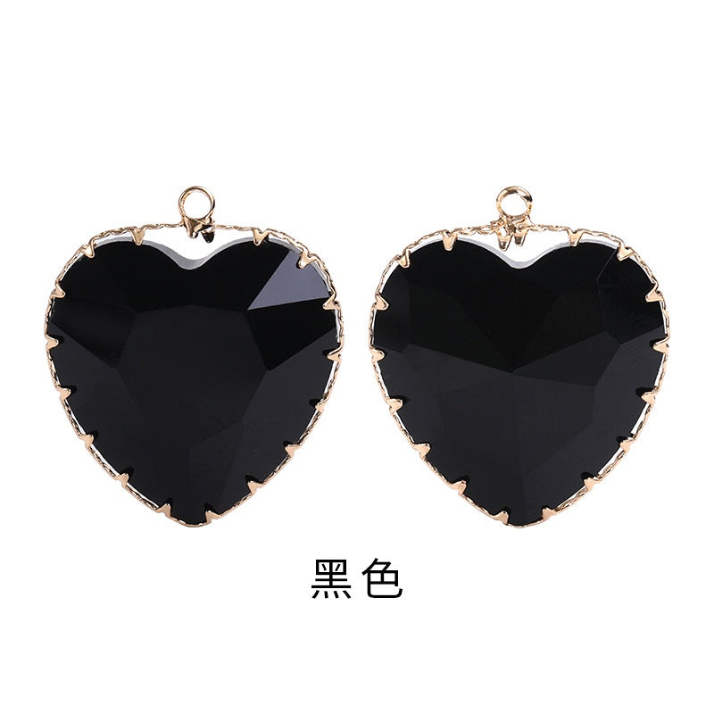 Fashion Transparent Love Heart Crystal Pendant for Earring Necklace Diy Making