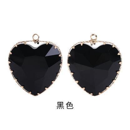 Fashion Transparent Love Heart Crystal Pendant for Earring Necklace Diy Making