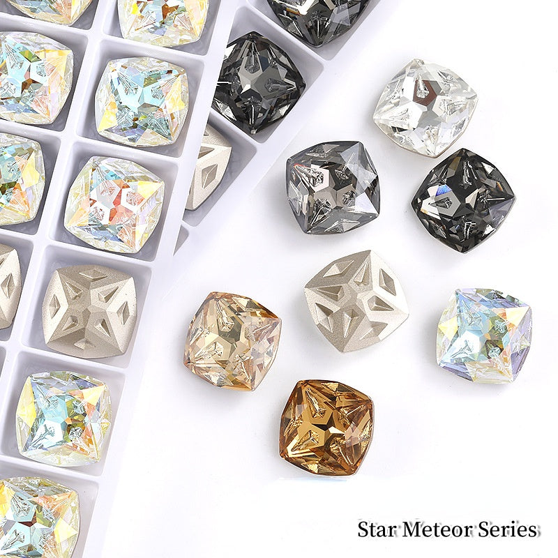 Star Meteorite Series K9 High-grade Fat Square Crystal Glass Diamond Bag Dress Accessories