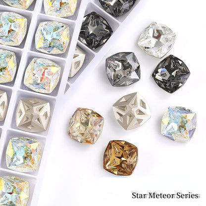 Star Meteorite Series K9 High-grade Fat Square Crystal Glass Diamond Bag Dress Accessories