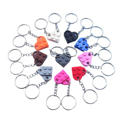 Acrylic Material Creative Building Block Keychain/Keyring 1pcs Pendant Decorative Acrylic Heart Shape Necklace