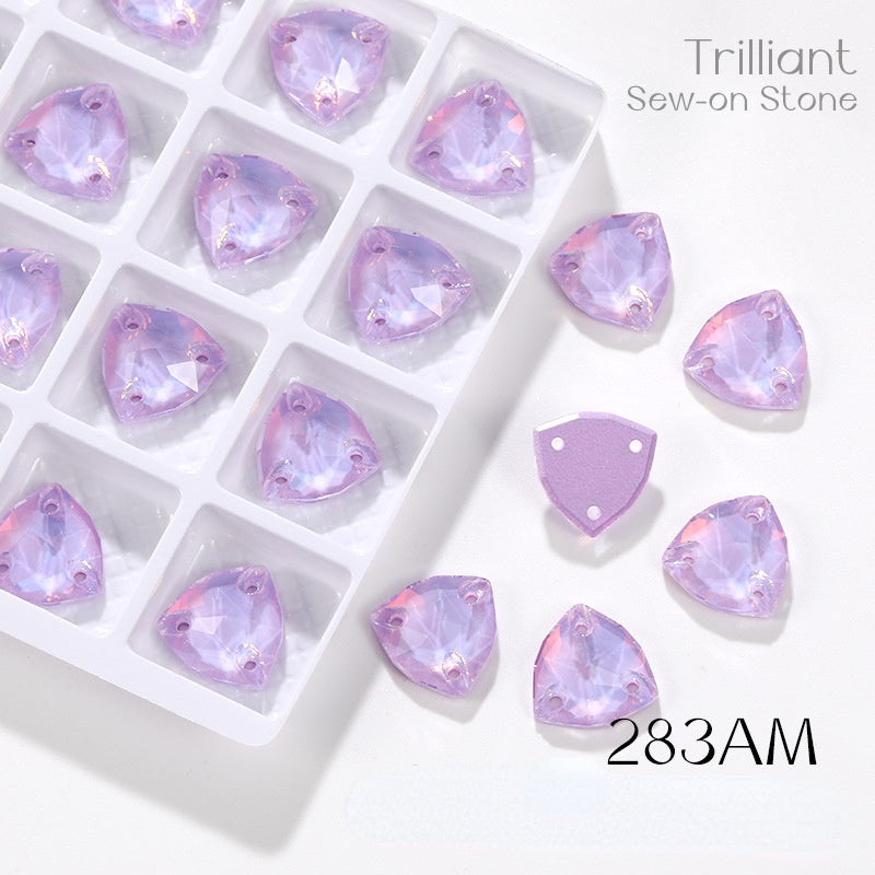 Fat Triangle Mocha Series Garment Sew on Rhinestone Glass Crystal Button for Clothing Jewelry Making