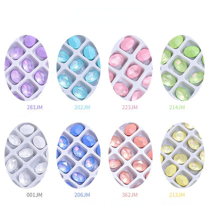 Nail Art Oval Aurora Mocha Pointy Bottom Diamond-rhinrhine-glass Diamond-nail Bag Cap Accessory Decoration DIY