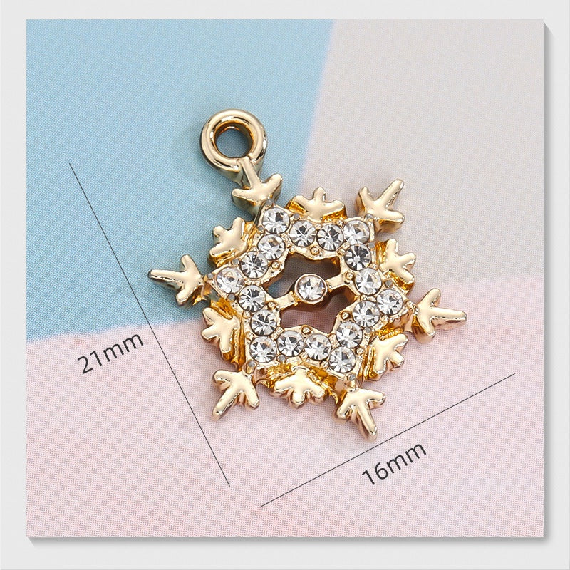 Snow Pendant Earrings Accessories Accessories Korean Version Diy Jewelry Gold Alloy Single-hole Pendant Accessories