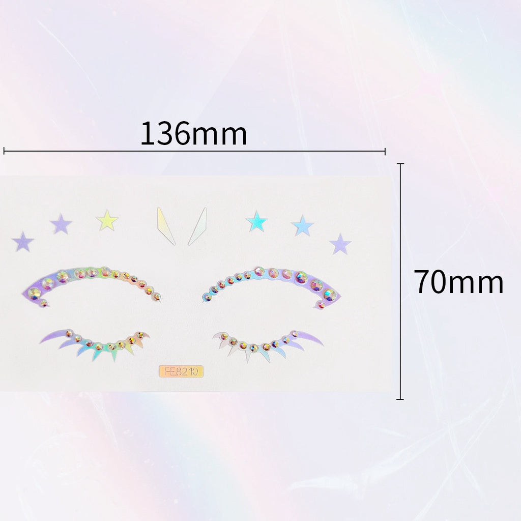 Laser Eye Patch Pearl Rhinestones Eye Acrylic Face Diamond Patch Paper