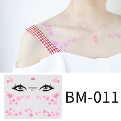 Fashion Little Daisy Print Face Stickers Waterproof and Sweatproof Collarbone Arm Temporary Tattoo Stickers