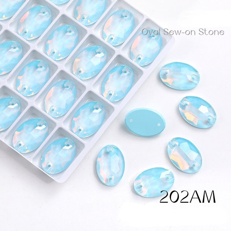 11*16/13*18/17*24mm Oval Shape K9 Glass Crystal Stones Sewing Rhinestones Buttons for Clothes Decoration