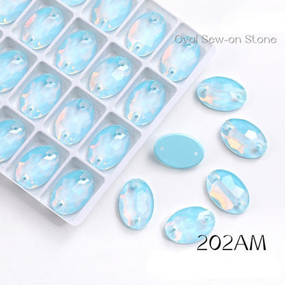 11*16/13*18/17*24mm Oval Shape K9 Glass Crystal Stones Sewing Rhinestones Buttons for Clothes Decoration