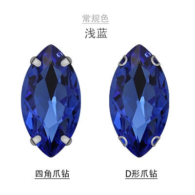 50pcs 4*8mm/5*10mm Hand-sewn Rhinestones with Silver Claws Are Used for DIY Crystal Making of Clothing Accessories