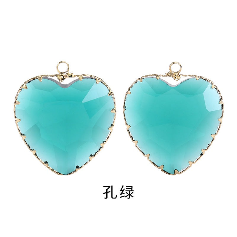Fashion Transparent Love Heart Crystal Pendant for Earring Necklace Diy Making