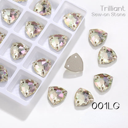Fat Triangle Mocha Series Garment Sew on Rhinestone Glass Crystal Button for Clothing Jewelry Making